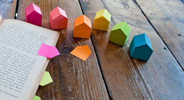 Post its em forma de casas