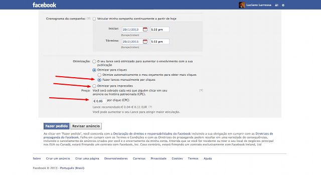 promover por clique no Facebook Ads