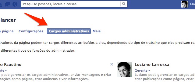 cargos administrativos Facebook