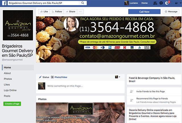 exemplo busca Facebook brigadeiros em Sao Paulo