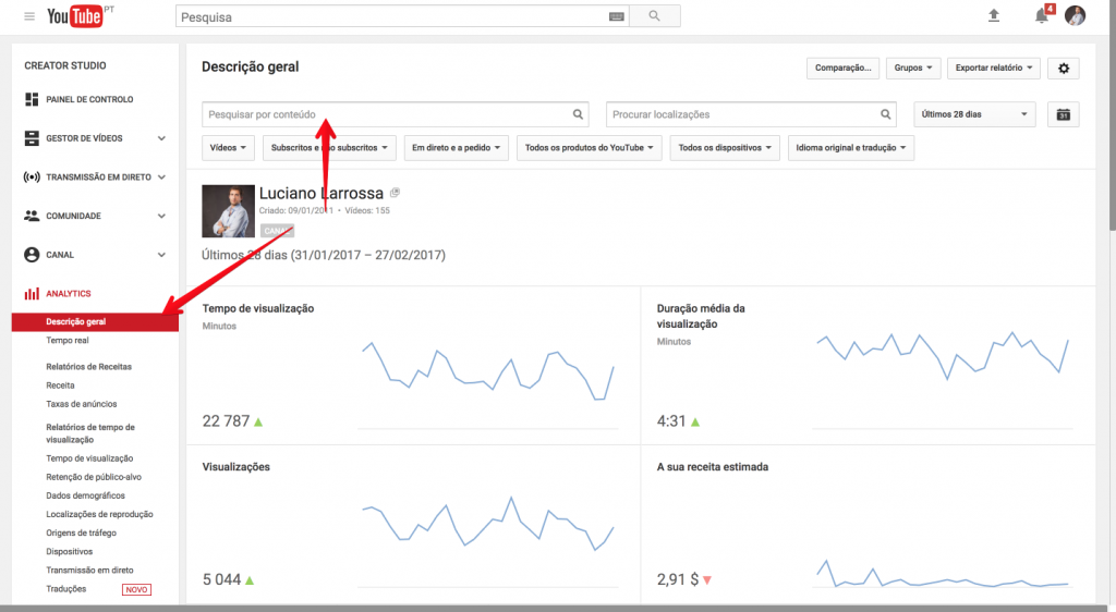pesquisar por video no youtube