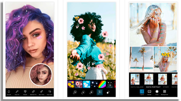 telas do aplicativo picsart