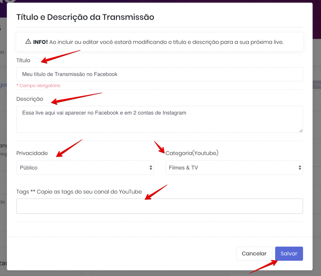 live no Instagram e Facebook ao mesmo tempo ciclano