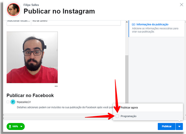 como agendar posts instagram programacao