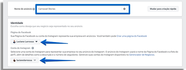 como fazer anuncios carrossel stories nome