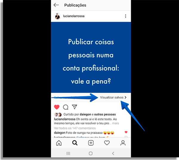 como salvar posts instagram visualizar