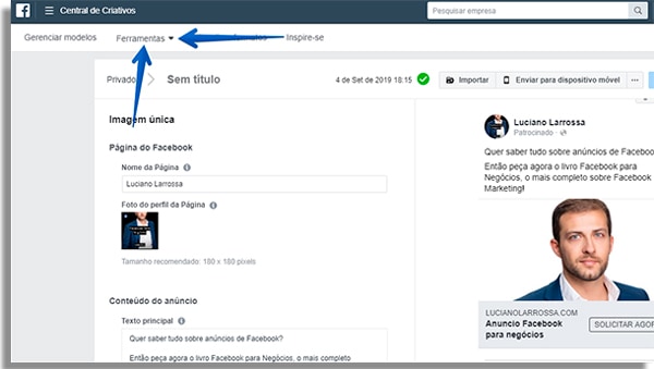 gerenciador de modelos de anuncios
