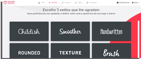 escolha três tipos de fonte para criar logo