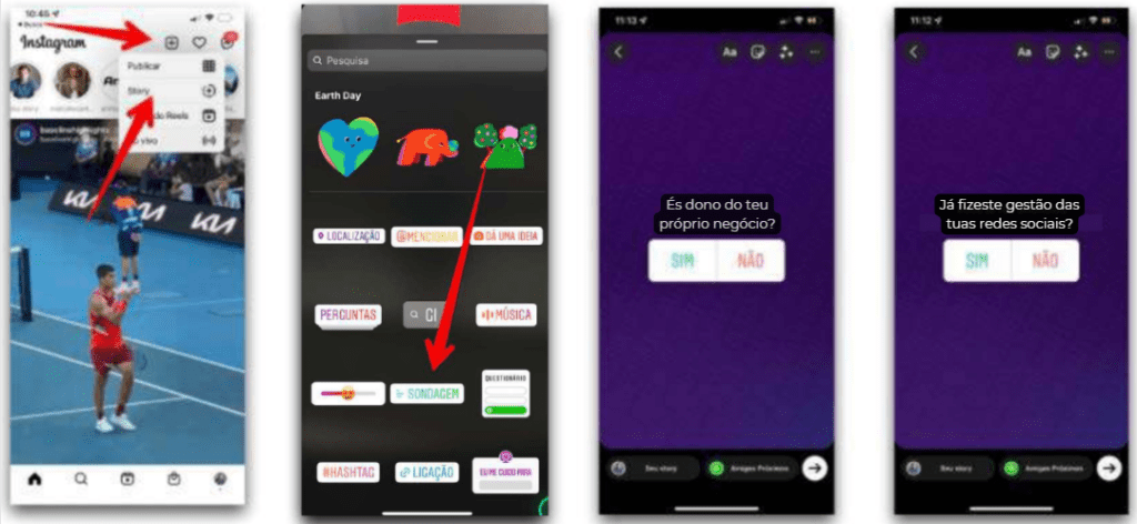 Conquistar clientes como gestor de redes sociais através do campo da sondagem dos stories do Instagram